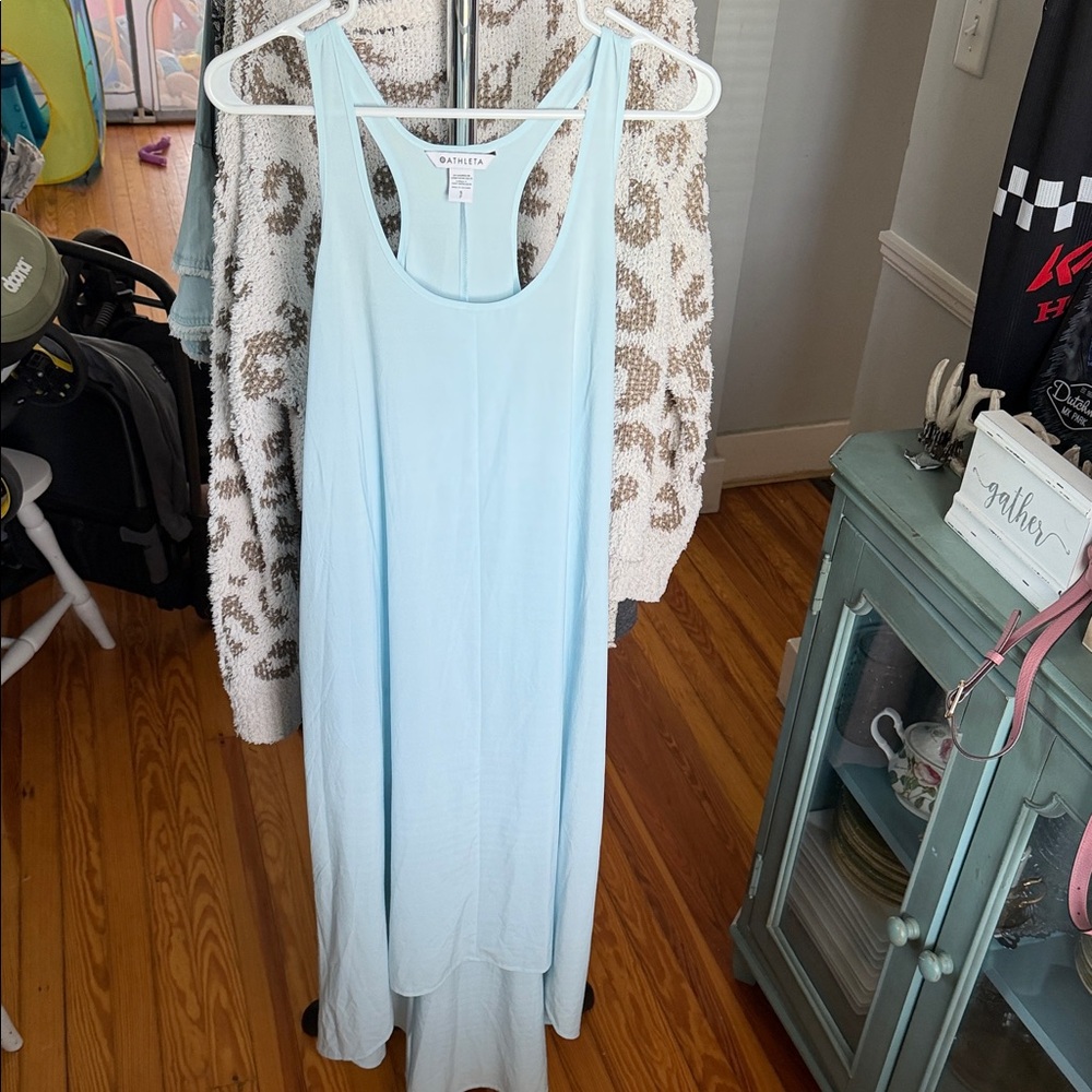 Athleta Powder Blue Racerback Maxi Tank Dress